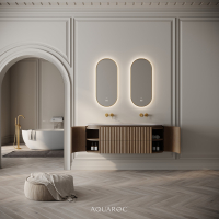 Belgravia II Double Vanity Unit & Stone Basin 1400mm Smoked Oak